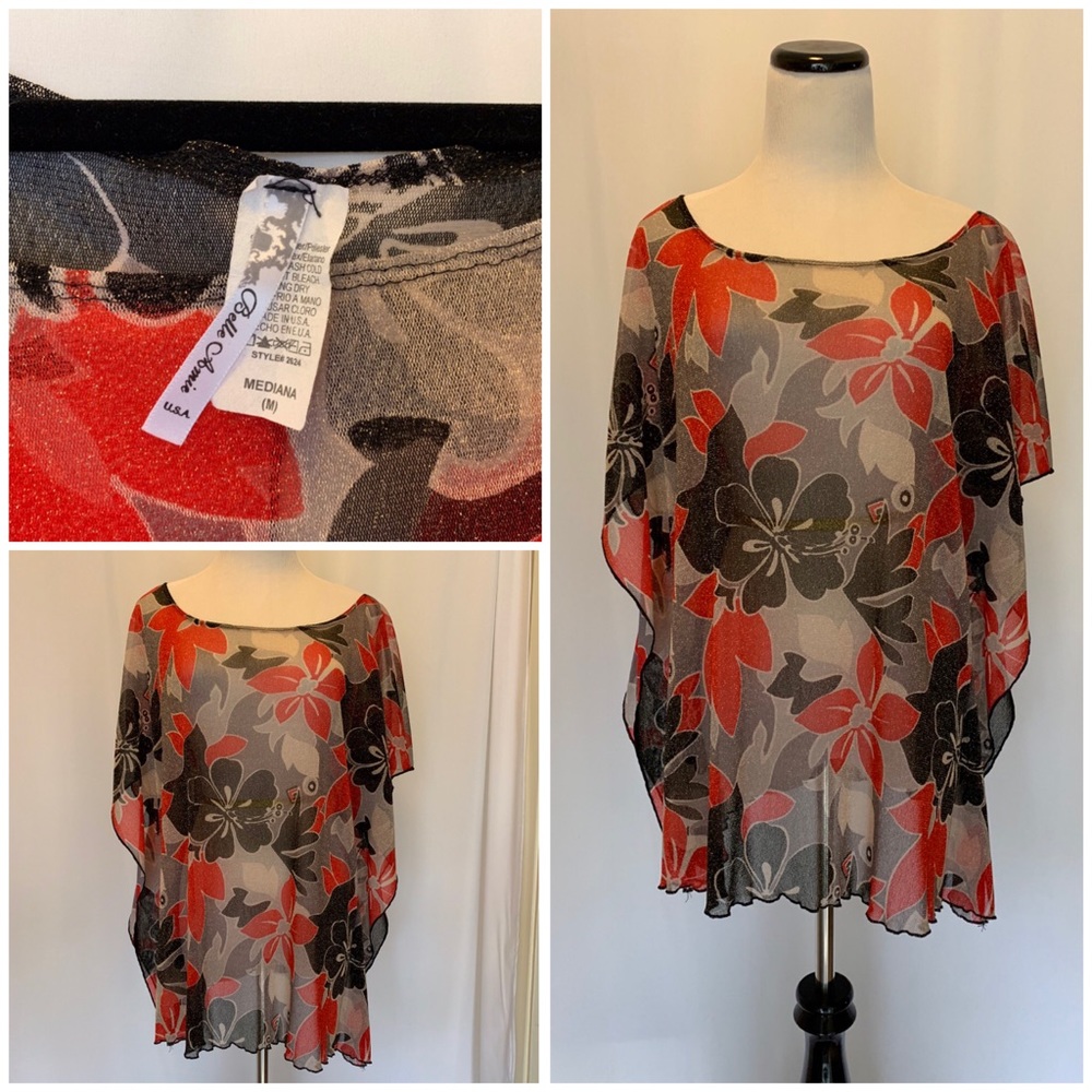 🔥5/$20🔥Metallic Threads Floral Print Top